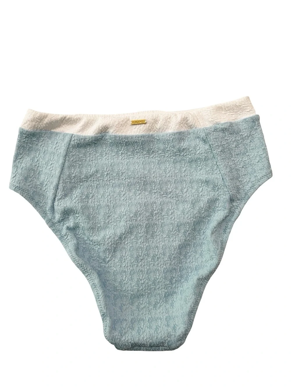 L’AGENCE Vanessa High Cut Bikini Swim Bottom Blue NWT Large